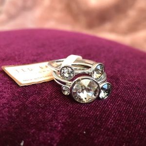 Ted Baker Jewel Stack Ring - Im. Rhodium/Silver